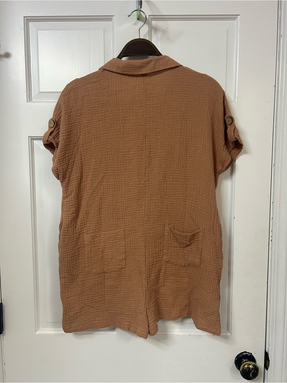 MABLE Rust Cotton Gauze Romper - Picture 4 of 5